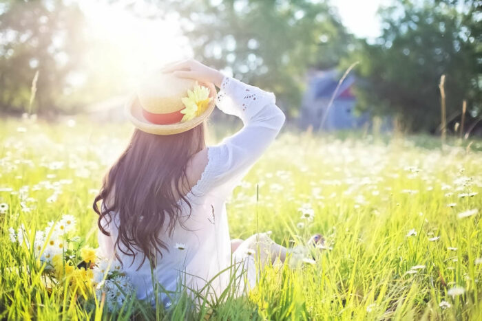 Frau gesund Vergebung Natur